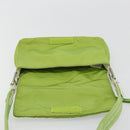 PRADA Shoulder Bag Nylon Green Silver Auth 184724A-16