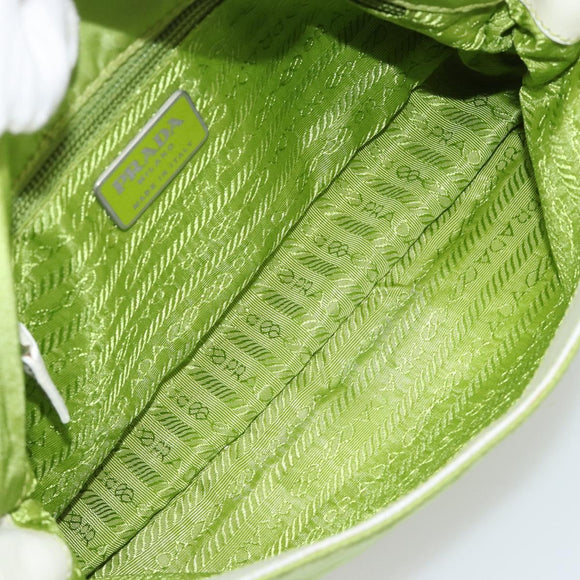 PRADA Shoulder Bag Nylon Green Silver Auth 184724A