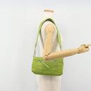 PRADA Shoulder Bag Nylon Green Silver Auth 184724A-25