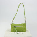 PRADA Shoulder Bag Nylon Green Silver Auth 184724A-26