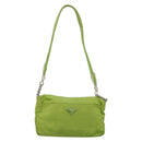 PRADA Shoulder Bag Nylon Green Silver Auth 184724A-3
