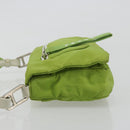 PRADA Shoulder Bag Nylon Green Silver Auth 184724A-5