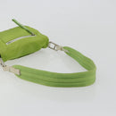 PRADA Shoulder Bag Nylon Green Silver Auth 184724A-7