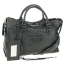 BALENCIAGA The City Hand Bag Leather 2way Gray 115748 Auth 184725SAM-1