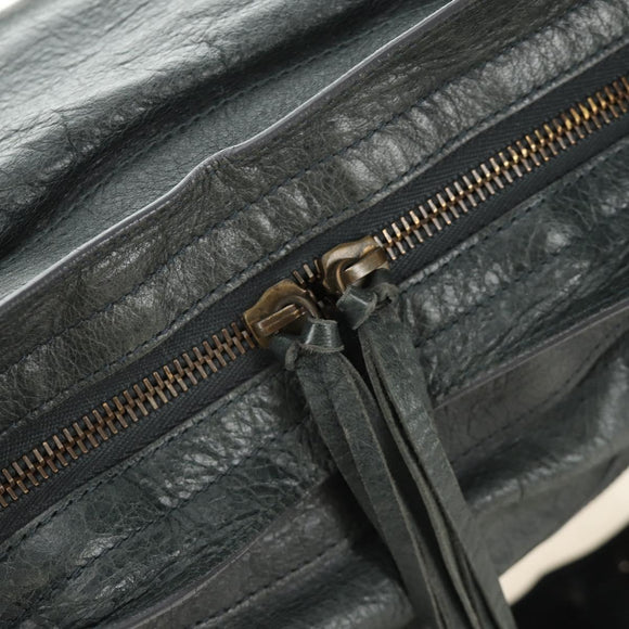 BALENCIAGA The City Hand Bag Leather 2way Gray 115748 Auth 184725SAM