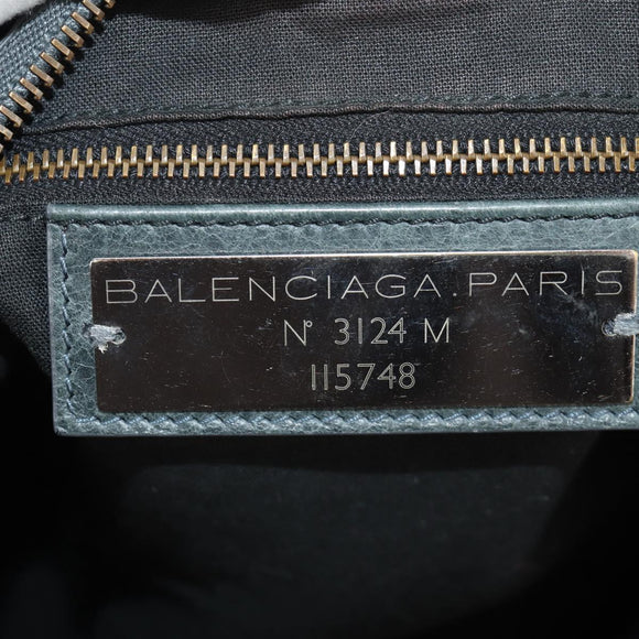 BALENCIAGA The City Hand Bag Leather 2way Gray 115748 Auth 184725SAM