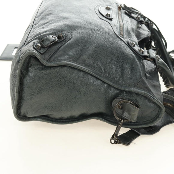 BALENCIAGA The City Hand Bag Leather 2way Gray 115748 Auth 184725SAM