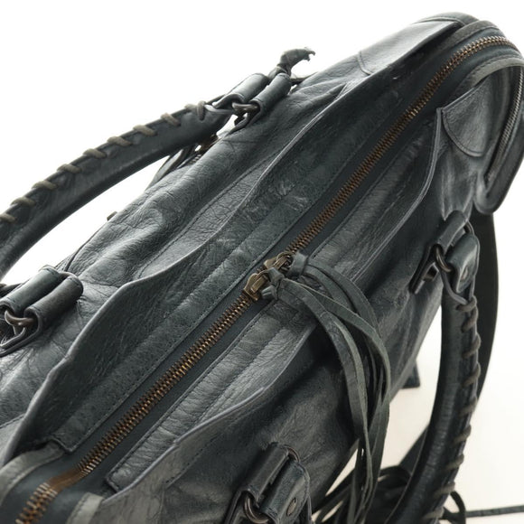 BALENCIAGA The City Hand Bag Leather 2way Gray 115748 Auth 184725SAM