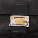 FENDI Mamma Baguette Shoulder Bag Leather Black Silver Auth 184726SAV-15