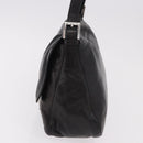 FENDI Mamma Baguette Shoulder Bag Leather Black Silver Auth 184726SAV-4