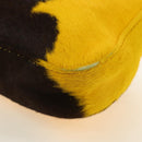 FENDI Mamma Baguette Shoulder Bag Harako leather Yellow Silver Auth 184727SAV-18