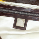 FENDI Mamma Baguette Shoulder Bag Harako leather Yellow Silver Auth 184727SAV-22