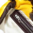 FENDI Mamma Baguette Shoulder Bag Harako leather Yellow Silver Auth 184727SAV-25