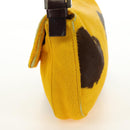 FENDI Mamma Baguette Shoulder Bag Harako leather Yellow Silver Auth 184727SAV-3