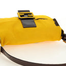 FENDI Mamma Baguette Shoulder Bag Harako leather Yellow Silver Auth 184727SAV-6