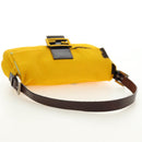 FENDI Mamma Baguette Shoulder Bag Harako leather Yellow Silver Auth 184727SAV-7