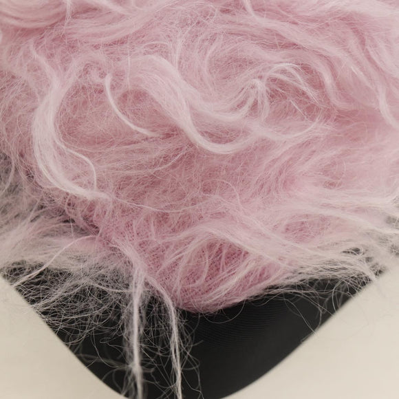 PRADA Chain Shoulder Bag Fur Pink Silver Auth 184728SAM