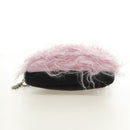 PRADA Chain Shoulder Bag Fur Pink Silver Auth 184728SAM-5