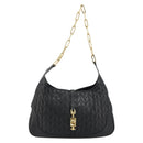 GUCCI Jackie Shoulder Bag Leather Black Gold 001 4015 Auth 184729V-13