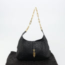 GUCCI Jackie Shoulder Bag Leather Black Gold 001 4015 Auth 184729V-12