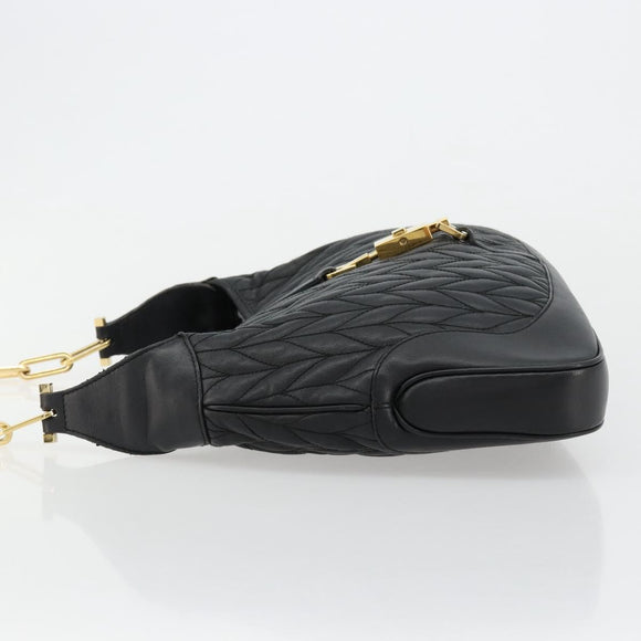 GUCCI Jackie Shoulder Bag Leather Black Gold 001 4015 Auth 184729V