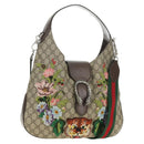 GUCCI GG Supreme Dionysus Web Sherry Line Bag PVC Beige 446687 Auth 184731SAM-1