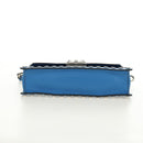 PRADA Shoulder Bag Leather Blue Silver Auth 184732M-5