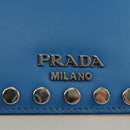 PRADA Shoulder Bag Leather Blue Silver Auth 184732M-20