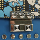PRADA Shoulder Bag Leather Blue Silver Auth 184732M-21