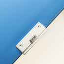PRADA Shoulder Bag Leather Blue Silver Auth 184732M-23