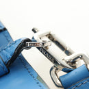 PRADA Shoulder Bag Leather Blue Silver Auth 184732M-24