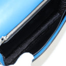 PRADA Shoulder Bag Leather Blue Silver Auth 184732M-10