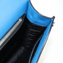 PRADA Shoulder Bag Leather Blue Silver Auth 184732M-26