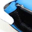 PRADA Shoulder Bag Leather Blue Silver Auth 184732M-27