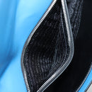 PRADA Shoulder Bag Leather Blue Silver Auth 184732M-29