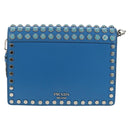 PRADA Shoulder Bag Leather Blue Silver Auth 184732M-2