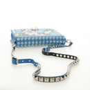 PRADA Shoulder Bag Leather Blue Silver Auth 184732M-7