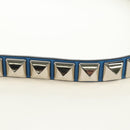 PRADA Shoulder Bag Leather Blue Silver Auth 184732M-8