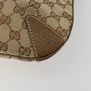 GUCCI GG Canvas Horsebit Shoulder Bag Beige Gold 145826 Auth 184733A-15