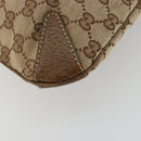 GUCCI GG Canvas Horsebit Shoulder Bag Beige Gold 145826 Auth 184733A-16