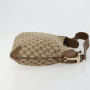 GUCCI GG Canvas Horsebit Shoulder Bag Beige Gold 145826 Auth 184733A-3