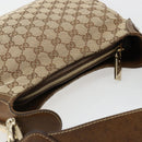 GUCCI GG Canvas Horsebit Shoulder Bag Beige Gold 145826 Auth 184733A-6