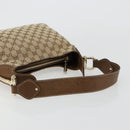 GUCCI GG Canvas Horsebit Shoulder Bag Beige Gold 145826 Auth 184733A-7