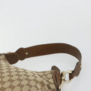 GUCCI GG Canvas Horsebit Shoulder Bag Beige Gold 145826 Auth 184733A-8