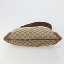 GUCCI GG Canvas Horsebit Shoulder Bag Beige Gold 145826 Auth 184733A-5