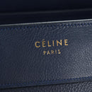 CELINE Luggage Micro Shopper Hand Bag Leather Navy Gold Auth 184734V-14