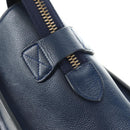CELINE Luggage Micro Shopper Hand Bag Leather Navy Gold Auth 184734V-15