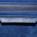 CELINE Luggage Micro Shopper Hand Bag Leather Navy Gold Auth 184734V-17