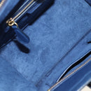 CELINE Luggage Micro Shopper Hand Bag Leather Navy Gold Auth 184734V-18