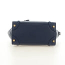 CELINE Luggage Micro Shopper Hand Bag Leather Navy Gold Auth 184734V-9